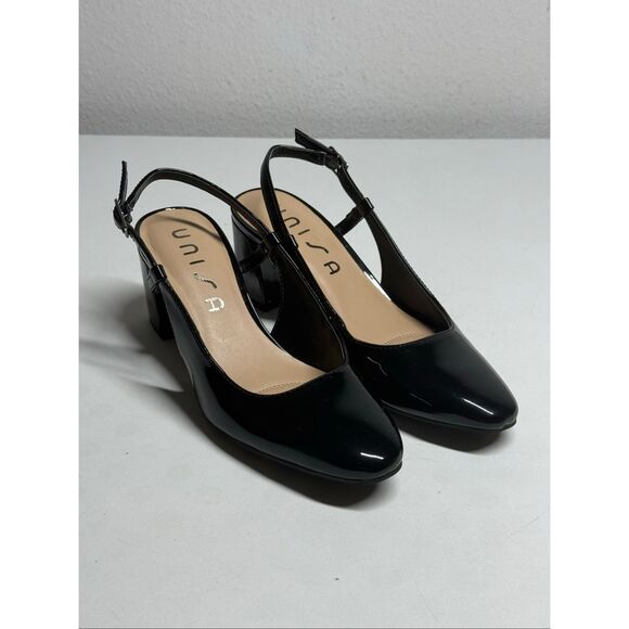 Unisa Hayney Womens Pointed Closed Toe Block Heel Pumps Size 6 Black See Notes - Picture 1 of 10